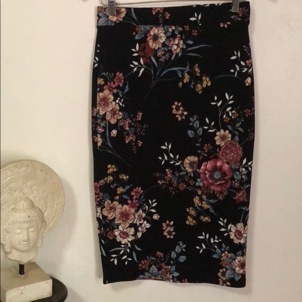 Iris Floral pencil skirt